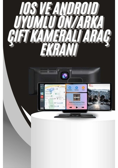 4k - 885 - 10.2 İnç Çift Kameralı Araç Multimedya Ekranı Carplay Kablosuz Tüm - Csmo-tex - Cihazlara Uyumlu Diğer
