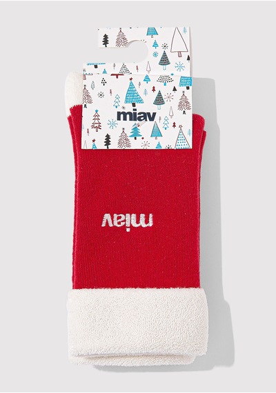 Mavi - Yılbaşı Temalı Miav Bot Çorabı 1913312-10076 Kırmızı