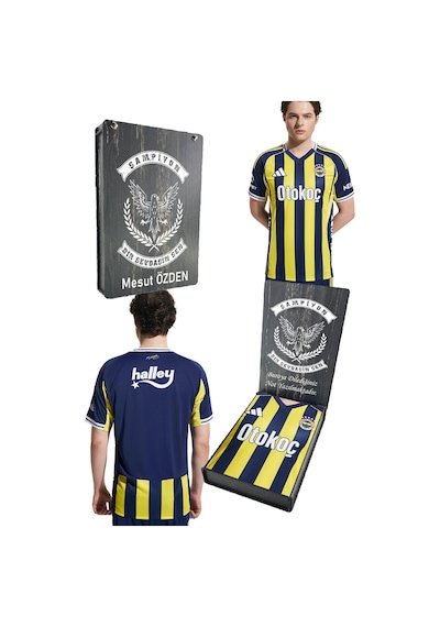 Fenerium Fenerbahçe 2025/26 Çubuklu Yeni Sezon Forma Kişiye Özel Ahşap Kutulu Lacivert - Sarı