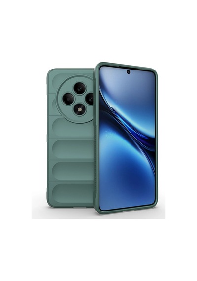 Oppo Reno 11fs Kılıf Esnek Tpu Oyuklu Arka Yüzey Tasarımlı Zore Etnik Silikon Kapak Koyu Yeşil