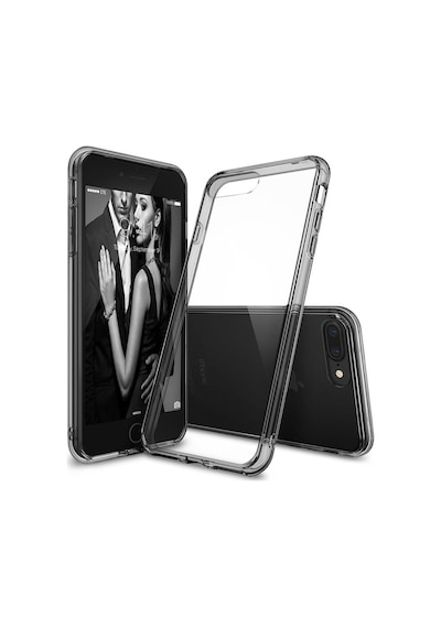 Ringke Fusion Apple Uyumlu iPhone 7/8 Plus İle Kılıf Smoke Black Tpu Bumper Extra Darbe Emici