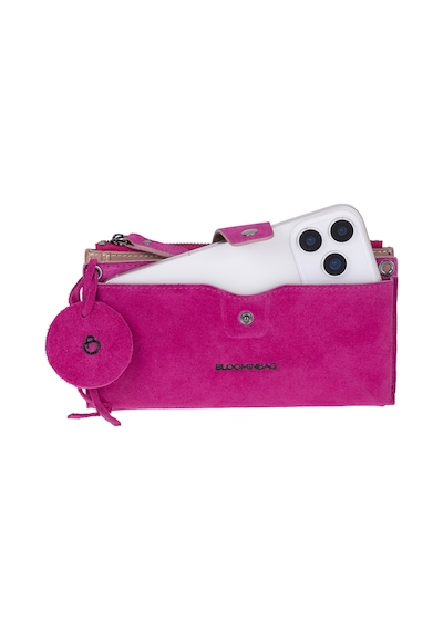 Bloominbag Bloom Still Lozan Hakiki Süet Çapraz Askılı Telefon Bölmeli Cüzdan Çanta Fuşya