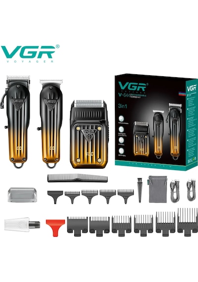Vgr V-644 Profesyonel 3'ü 1 Arada Şarjlı Bakım Seti