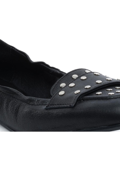 Greyder 34362 Siyah Hakiki Deri Kadın Loafer Ayakkabı Siyah