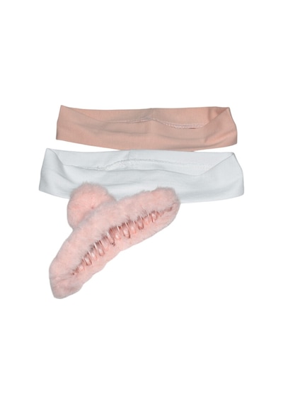 Peluş Toka Ve Saç Bandı Seti Pembe