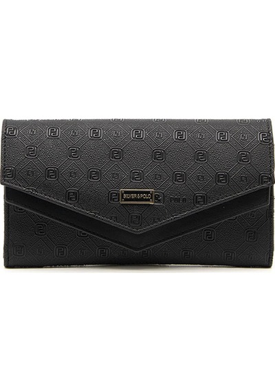 Cüzdan & Kartlık Kadın 1154-45158 Silver Polo Bayan Cüzdan M46 Siyah-mat Siyah Siyah