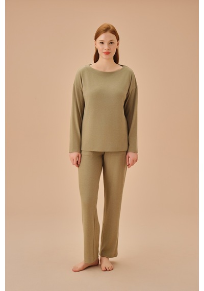 Suwen Siamore Pijama Takımı Sh251986601060 Olıve Zeytin Yeşili Suwen Siamore Pijama Takımı Sh251986601060 Olıve Zeytin Yeşili