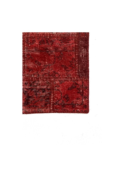 Modern Bohem Stil Vintage Halı Özel Tasarım Kırmızı Patchwork Koleksiyonu Kırmızı