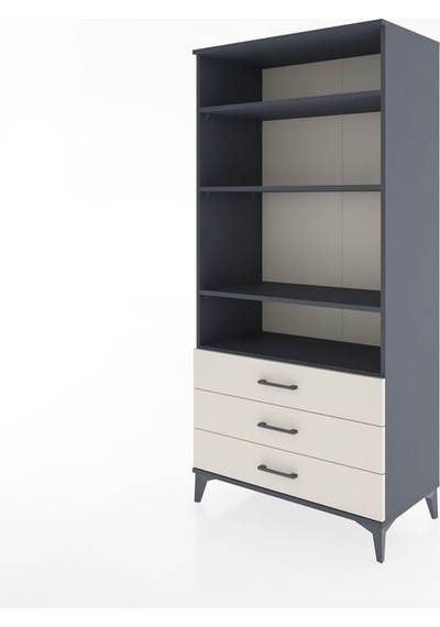Hyperion Dolap Tek Raflı 7 Çekmeceli 88x44x182 Antrasit-aytaşı Antrasit