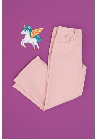 U.S. Polo Assn. Kız Çocuk Açık Pembe Loose Fit Jean Pantolon 50304247-VR078