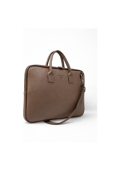 Sanmorris Unisex 15.6 İnç Uyumlu Suni Deri Darbe Korumalı Laptop Ve Evrak Çantası Vizon