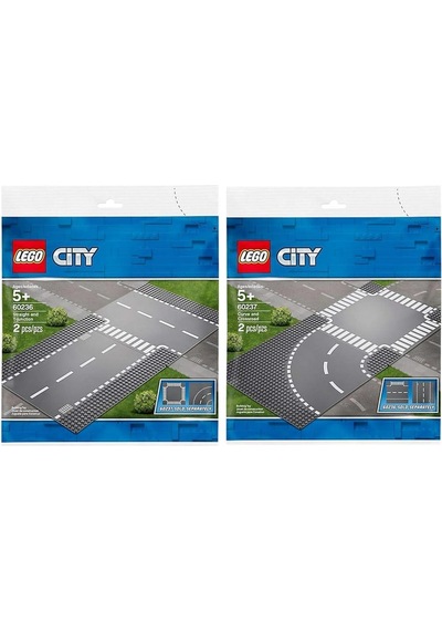 Lego City 60236 Straight And T-junction + Lego City 60237 Curves And Crossroad