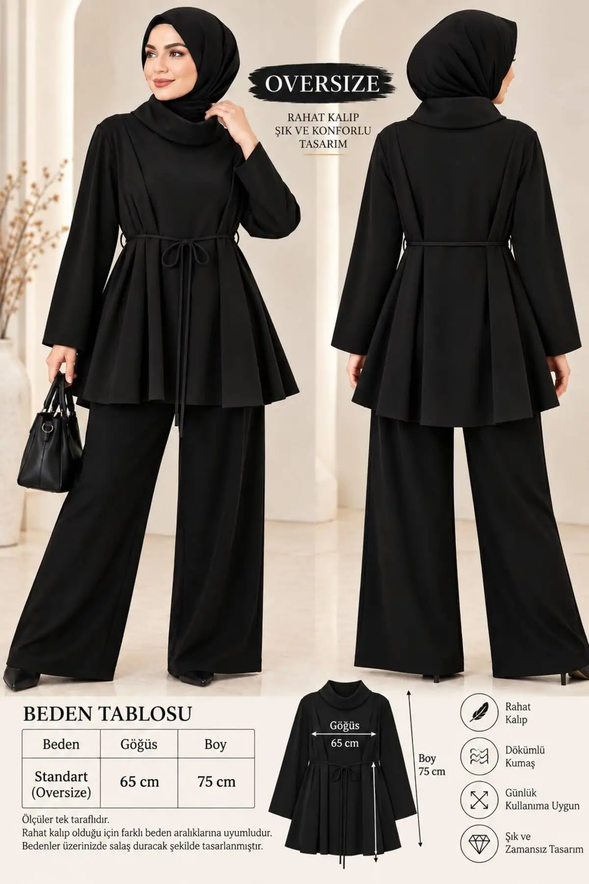 Missmelissfashion Miss Meliss Oysho Kumaş Oversize Salaş Tunik Siyah
