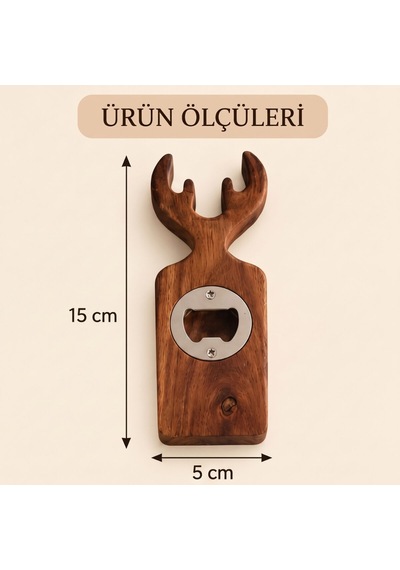Magnetli Geyik Açacak - Tekli Kahverengi