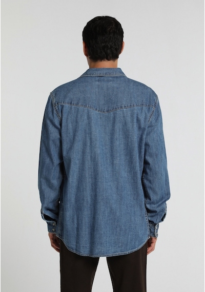 Colin's Colins Regular Fit Klasik Yaka Düz Erkek Mid İndigo Denim Uzun Kol Gömlek Cl1082655 Q1.v1 Dn45139
