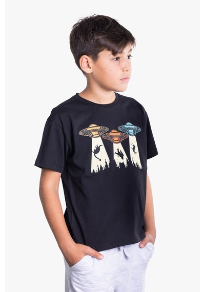 Little's World Space Machine Çocuk Tshirt Siyah