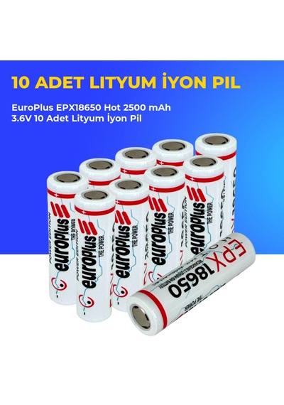 Europlus Epx18650 Hot 2500 Mah 3.6v 10 Adet Lityum İyon Pil