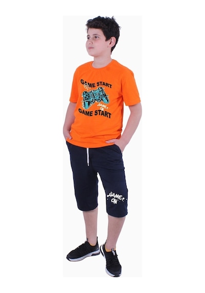 Fyk Kids Erkek Çocuk Alt-üst Kapri-tişört Takım Turuncu