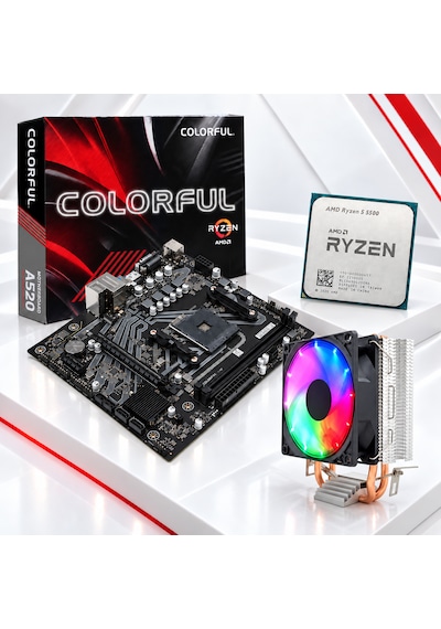 Colorful A520 Anakart R5 5500 Snowman M200 Bundle Set