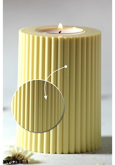 Yy6293 3 Boy Çizgili Tasarım Prime Tealight Mumluk Silikon Kalıp