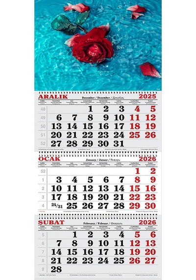 2026 Yılı Gemici Takvimi- Su Ve Gül
