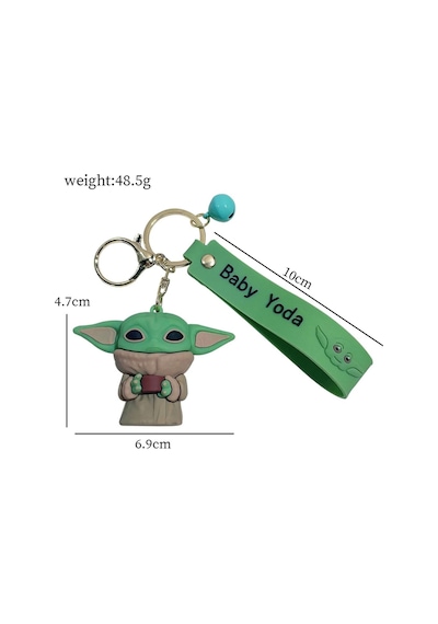 Star Wars Mandalorian The Child Grogu Baby Yoda Figür Anahtarlık Ve Kartlık 2 Si Bir Arada - Model 5