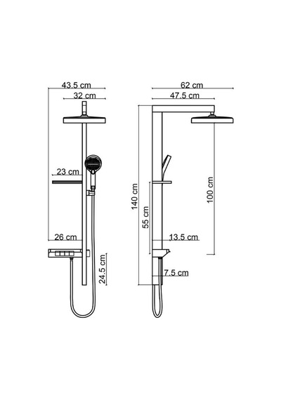 Fj-5157 Mat Füme Duş Ünitesi Siyah