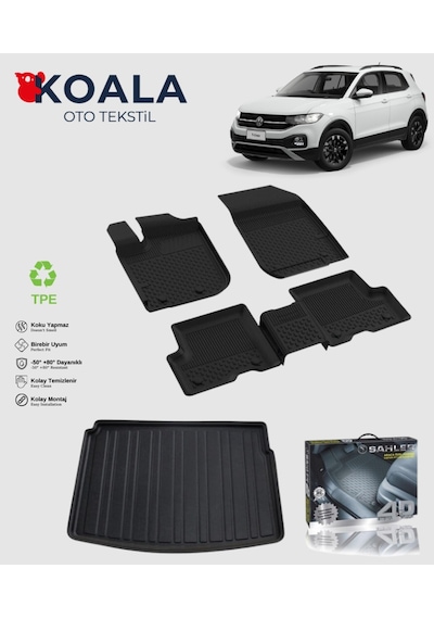 Volkswagen T-cross Üst Bagaj 2018 Ve Sonrası Uyumlu Sahler Paspas + Bagaj Havuz Seti