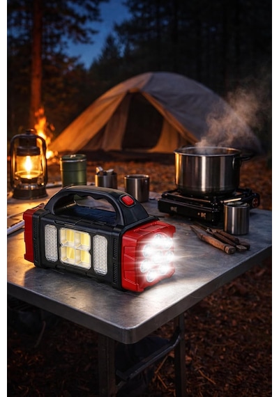 Solar Led Kamp Feneri, , 8 Led Ultra Parlak Taşınabilir Kamp Lambası, , Kamp, Balıkçılık, Acil Durum Ve Outdoor Kullanım İçin, Kırmızı,gold Karışık Asorti Renk Çok Renkli