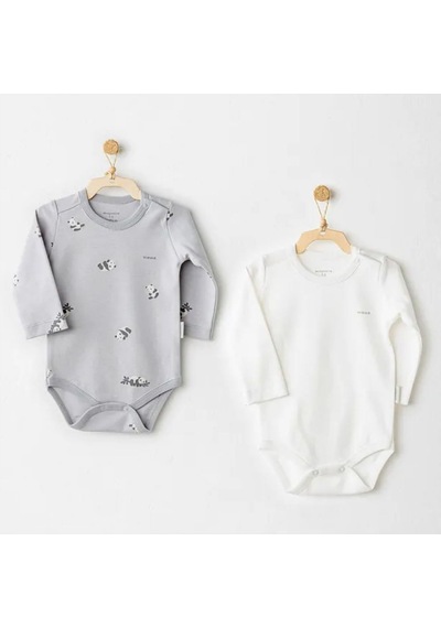Andywawa 2'li Bebek Body Ac26036 Gri