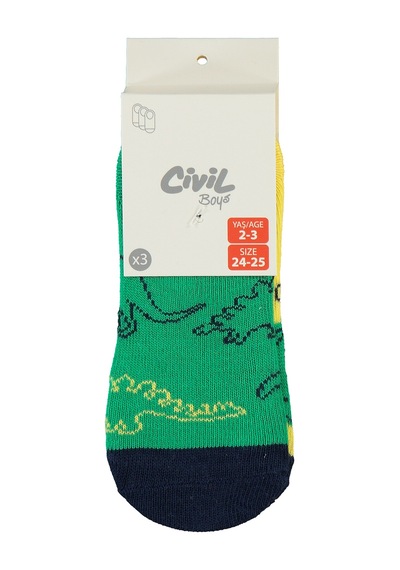 Civil Boys Erkek Çocuk 3'lü Çorap Set 2-12 Yaş Standart