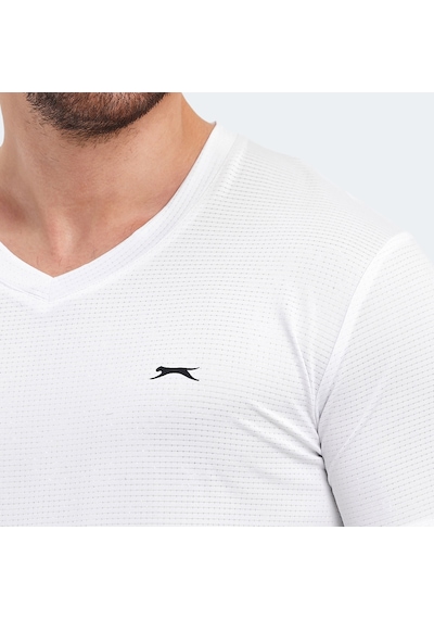 Slazenger KATRIINA Erkek V Yaka Beyaz Tişört