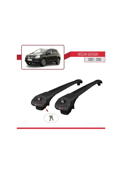 Nissan Qashqai 2007-2010 Arası İle Uyumlu Ace-1 Ara Atkı Tavan Barı Siyah