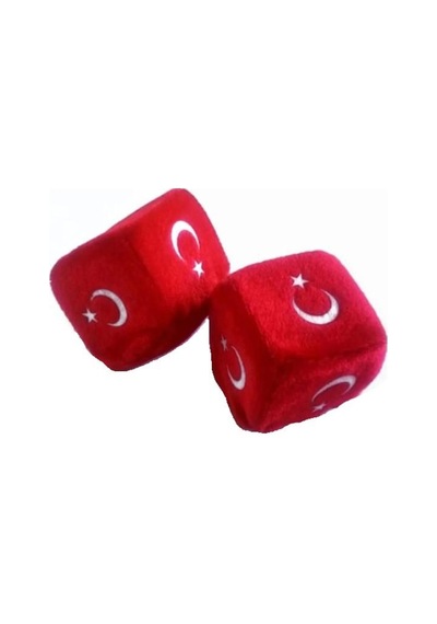 Oto Motto Asmalı Ay Yıldız Bayrak Peluş Zar Küp 2 Adet