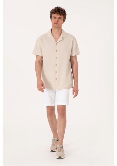 U.S. Polo Assn. Erkek Taş Apaş Yaka Kısa Kollu Örme Gömlek 50306977-VR049