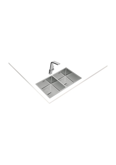 Teka Fle x linea Rs15 2B 740 Çift Hazneli Tezgahüstü/Tezgahasıfır (Flush) Tezgahaltı Paslanmaz Çelik Eviye - 115030009