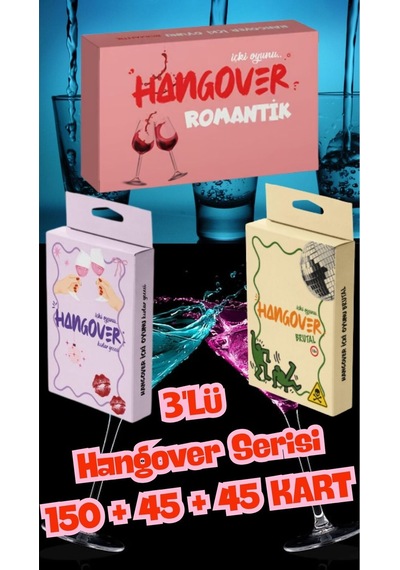 3'lü Hangover Şhot Serisi - Romatik Büyük & Brutal Mini & Kızlar Gecesi Mini - Eğlenceli Parti Oyunu
