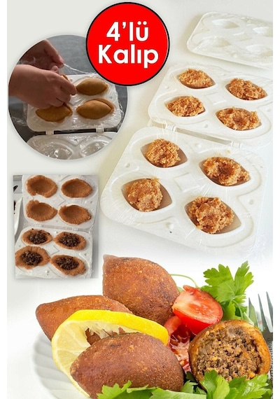 Qniay Pratik 4'Lü İçli Köfte Kalıbı İçli Köfte Aparatı