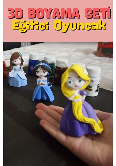 Prensesler 5 Adet Taş Çocuk Boyama Etkinliği