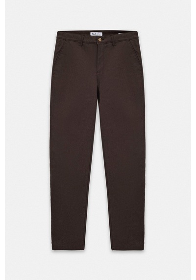 Hipatu Süvari Slim Kalıp Armürlü Chino Pantolon Kahve