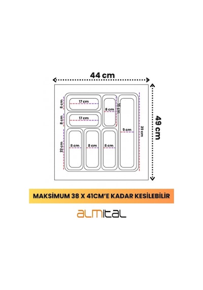 44x49 Kaşıklık ve Kepçelik 2'li Set (Ücretsiz Kesim)