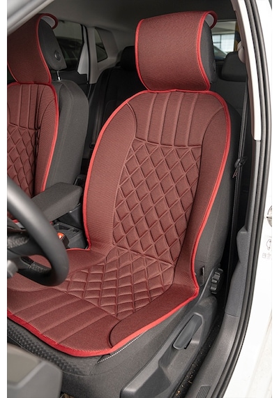 Porche Cayenne Lüx Oto Koltuk Minderi Ön 2'li Set Elegance Serisi Kırmızı 03-09