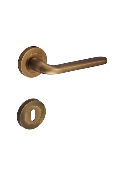 Sese Araç Modeli Yuvarlak Rozetli Oda Kapı Kolu Antik Sarı 200-222r-01-94