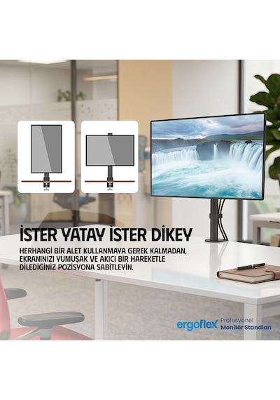 Ergoflex EF61 Steel Design 2-8 kg Asansörlü 13"-32" Monitör Standı