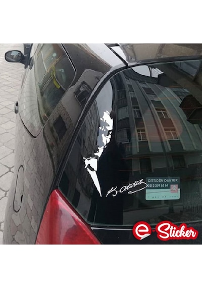 Mustafa Kemal Atatürk Sticker Silüet Araba Sticker (352364753)
