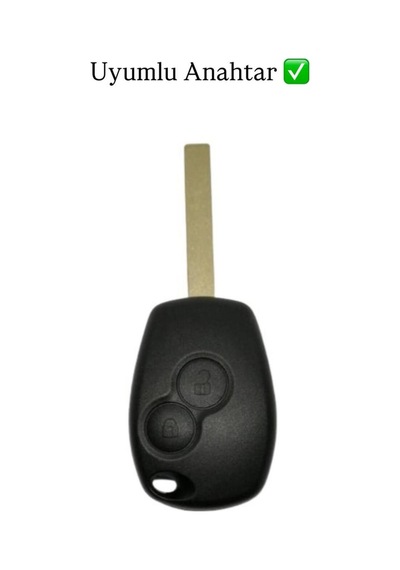 Renault Clio 3 Kangoo Symbol Dacia Duster 2 Uyumlu Beyaz Gümüş Nano Anahtar Kılıfı 2 Buton