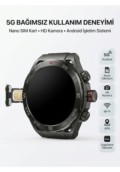 Sım Kartlı 5g Android Akıllı Saat Hd Kamera Wi-fi Gps Uygulama Yükleyebilen