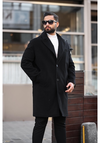Erkek Kışlık Uzun Kaşe Kaban 001