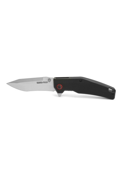 Swisstech G10 Folding Knife-satin Polish Siyah
