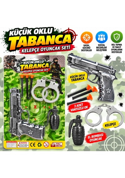 Küçük Oklu Tabanca Kelepçe Oyuncak Seti Belirtilmemiş